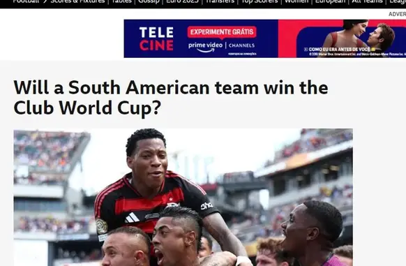 BBC de Londres repercute boa campanha dos times brasileiros (Foto: Reprodução/BBC)