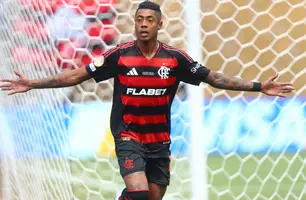 Bruno Henrique comemora primeiro gol do Flamengo sobre o Chelsea. (Foto: Gilvan de Souza / Flamengo)