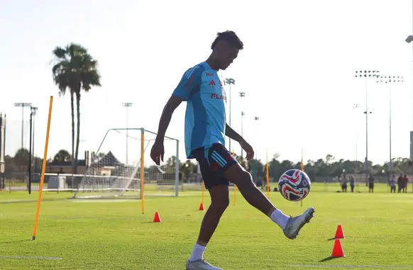 Bruno Henrique em ação durante treino do Flamengo nos Estados Unidos (Foto: Gilvan de Souza / Flamengo)