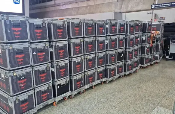 Equipamentos e materiais levados pelo Flamengo para os EUA (Foto: Divulgação / Flamengo)