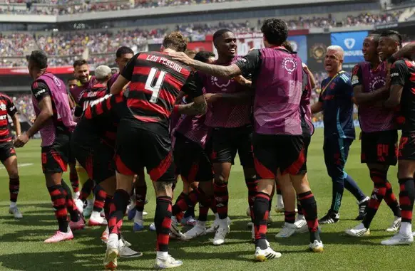 Flamengo x Chelsea, comemoração do gol. (Foto: Gilvan de Souza / Flamengo)