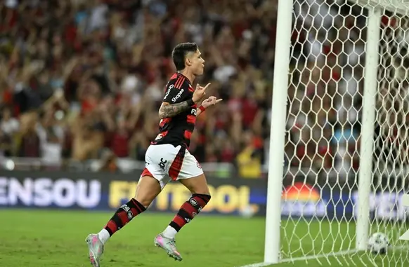Luiz Araújo comemora gol do Flamengo sobre o Fortaleza (Foto: André Durão)