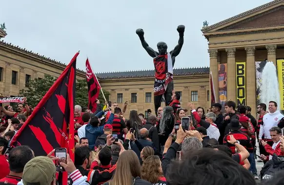 Torcida do Flamengo na Filadélfia (Foto: ge)