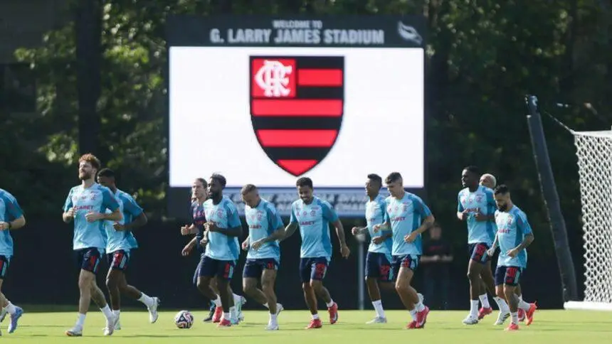 Treino da equipe do Flamengo nos EUA