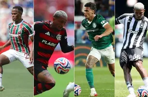 Arias, Wesley, Richard Ríos e Cuiabano (Foto: Marcelo Gonçalves/Fluminense; Gilvan de Souza/Flamengo; Cesar Greco/Palmeiras; Vitor Silva/Botafogo)