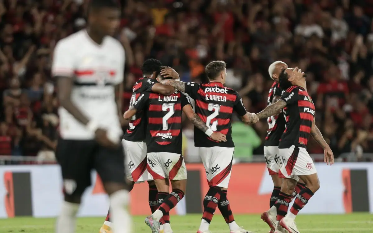 Comemoração dos jogadores do Flamengo