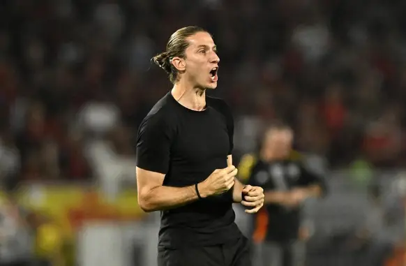 Filipe Luís em Flamengo x Atlético-MG no Brasileirão 2025 (Foto: André Durão)
