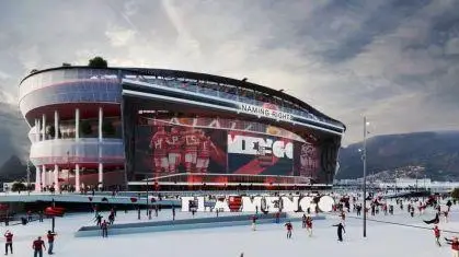 Imagem do projeto do novo estádio do Flamengo