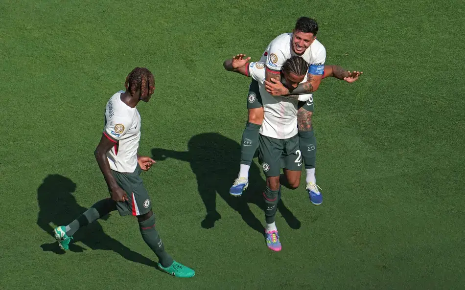 Jogadores do Chelsea em comemoração de gol no Mundial de Clubes