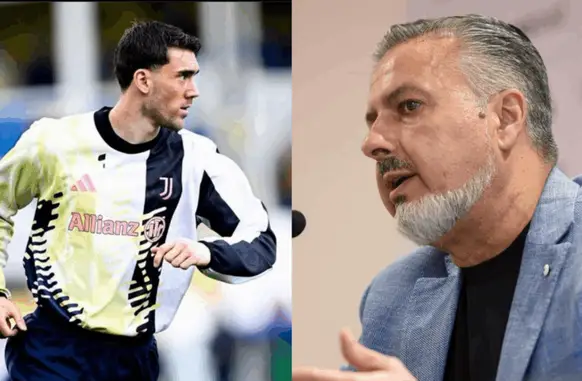 Vhalovic, atacante da Jjuventus e José Boto, diretor do Flamengo (Foto: Divulgação / Juventus | Divulgação / Flamengo)