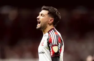 Arrascaeta vibra com o gol marcado no Beira-Rio. (Foto: Adriano Fontes/Flamengo)