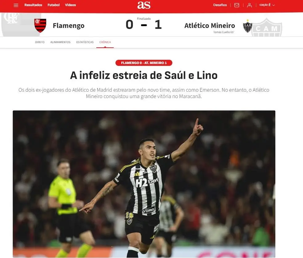 Jornal AS destaca estreia de reforços do Fla
