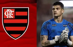 Flamengo monitora 4 goleiros antes de definir contratação para a temporada (Foto: Divulgação/Flamengo e Santos)