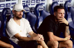 Jorginho e Saúl no Maracanã para Flamengo x Madureira. (Foto: Adriano Fontes / Flamengo)
