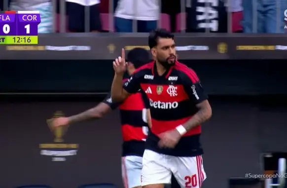 Reestreia de Paquetá pelo Flamengo tem chance perdida na Supercopa (Foto: Reprodução / Ge TV)